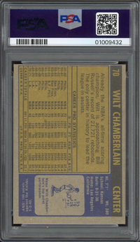 1971 Topps #70 Wilt Chamberlain PSA MINT 9