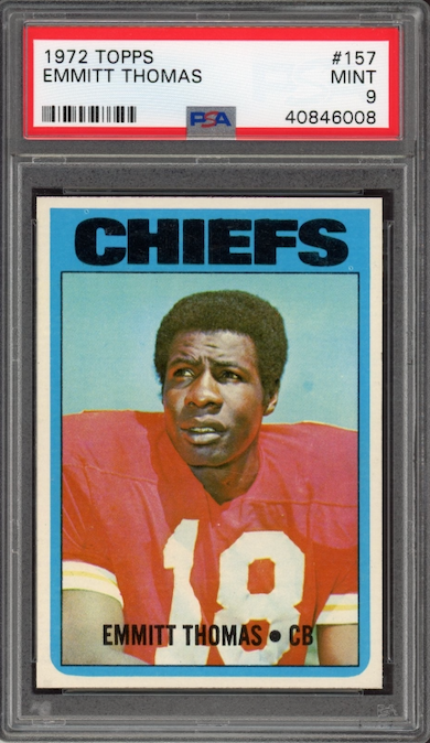1972 Topps #157 Emmitt Thomas ROOKIE PSA MINT 9