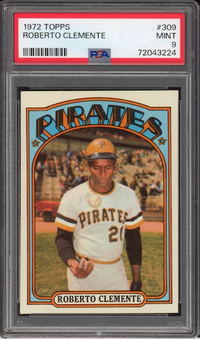 1972 Topps #309 Roberto Clemente PSA MINT 9