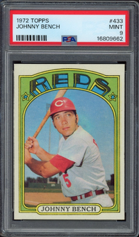 1972 Topps #433 Johnny Bench PSA MINT 9