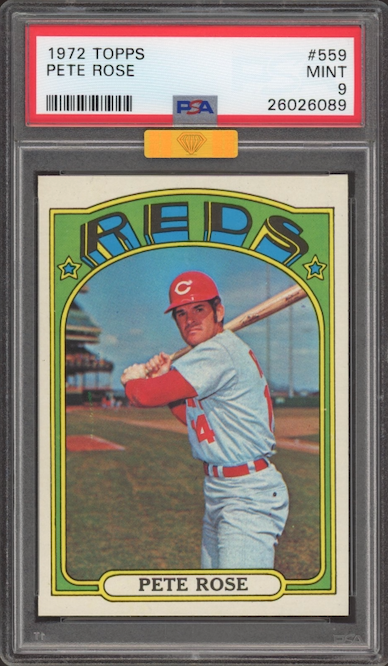 1972 Topps #559 Pete Rose PSA MINT 9 (MBA GOLD)