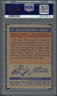 1972 Topps #195 Julius Erving ROOKIE PSA NM-MT+ 8.5