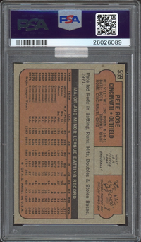 1972 Topps #559 Pete Rose PSA MINT 9 (MBA GOLD)