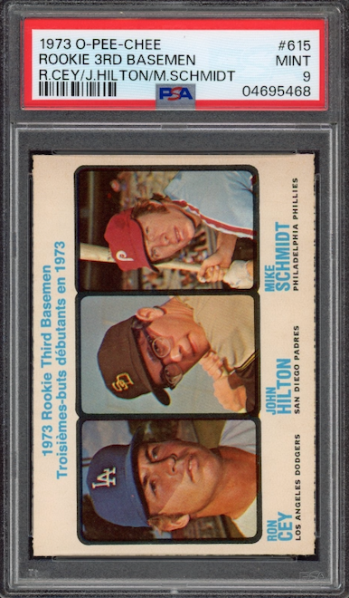 1973 O-Pee-Chee #615 Rookie 3rd Basemen Mike Schmidt ROOKIE PSA MINT 9