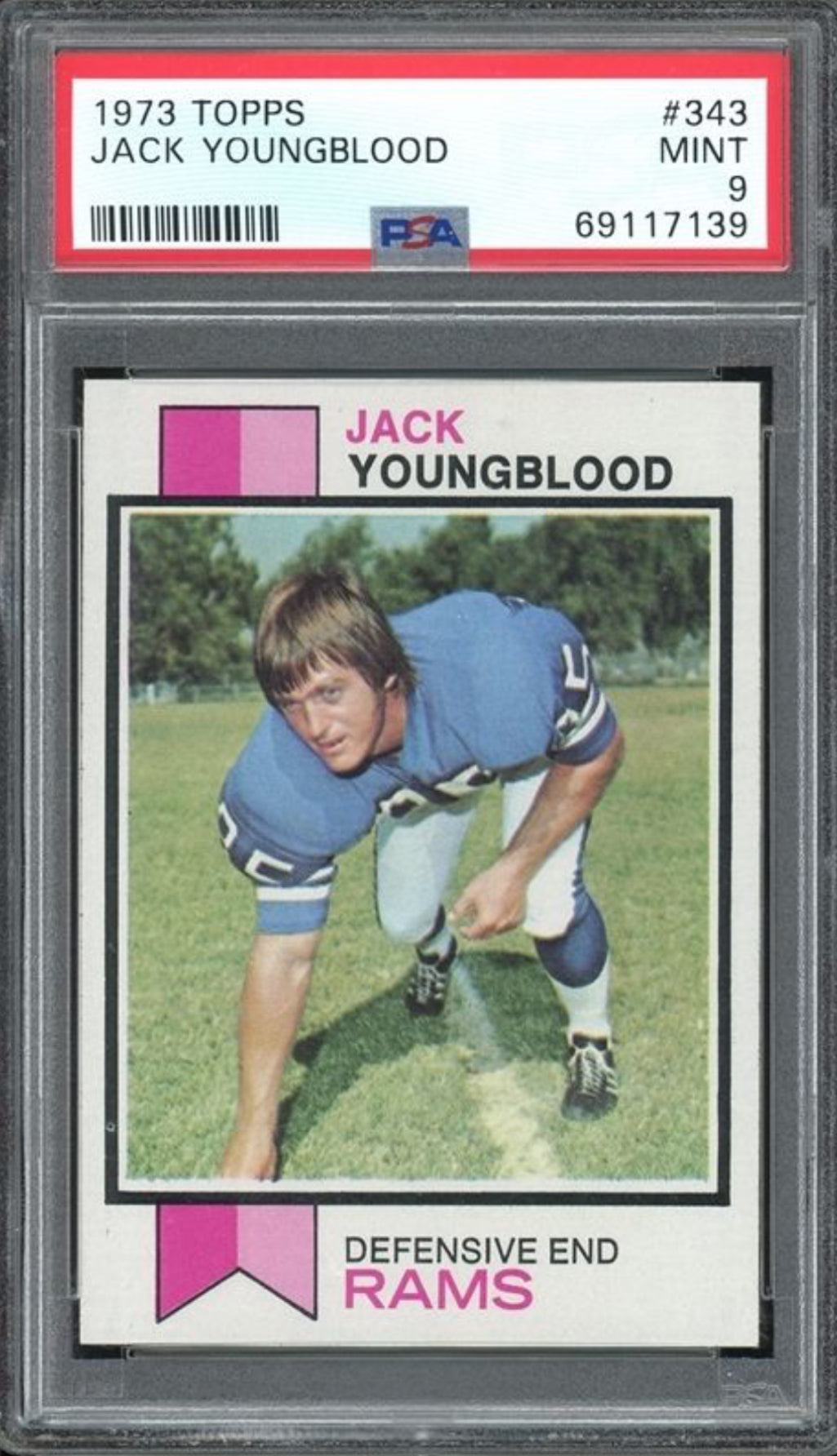 1973 Topps #343 Jack Youngblood PSA 9