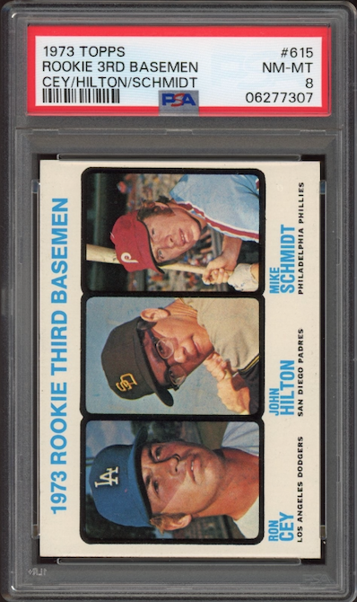 1973 Topps #615 Rookie 3rd Basemen Mike Schmidt ROOKIE PSA NM-MT 8