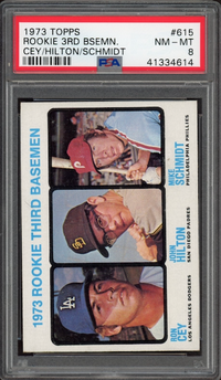 1973 Topps #615 Rookie 3rd basemen Mike Schmidt ROOKIE PSA NM-MT 8