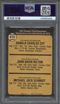 1973 O-Pee-Chee #615 Rookie 3rd Basemen Mike Schmidt ROOKIE PSA MINT 9