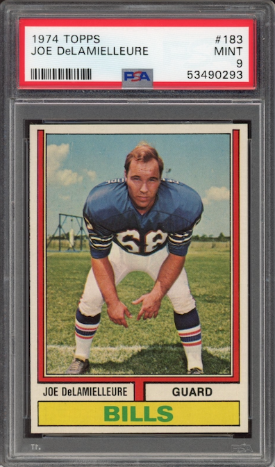 1974 Topps #183 Joe DeLamielleure ROOKIE PSA MINT 9