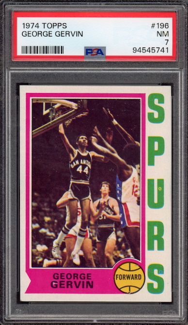 1974 Topps #196 George Gervin PSA NM 7