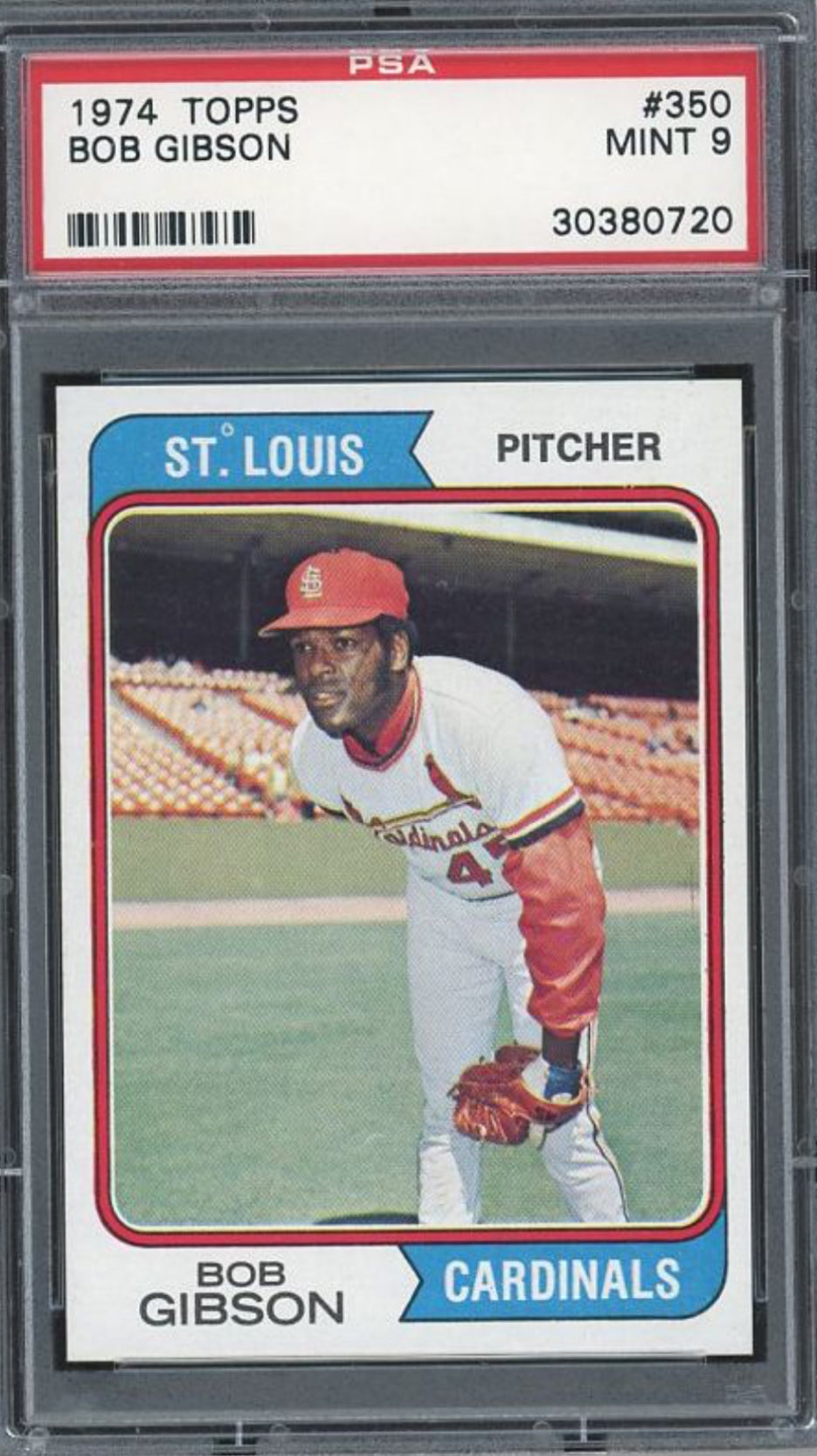 1974 Topps #350 Bob Gibson PSA 9