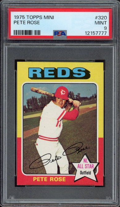 1975 Topps Mini #320 Pete Rose PSA MINT 9