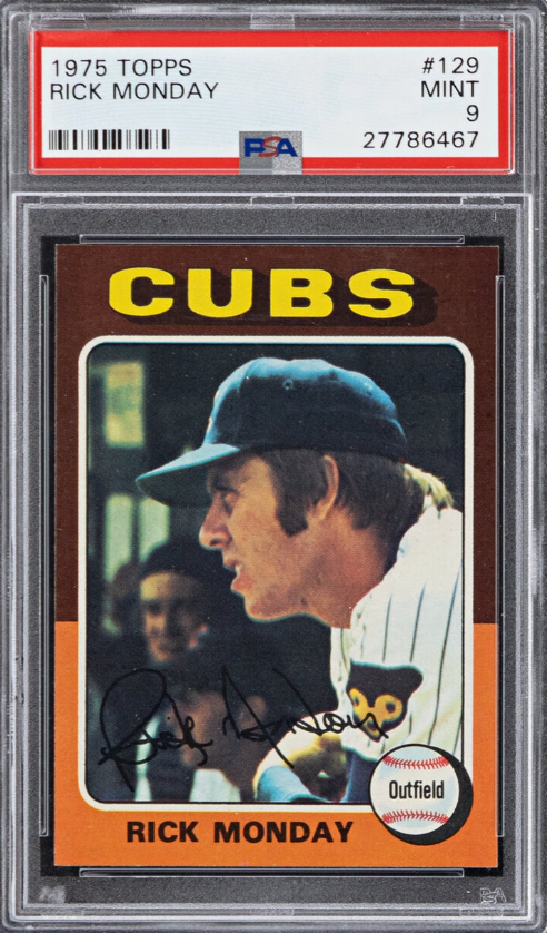 1975 Topps #129 Rick Monday PSA 9