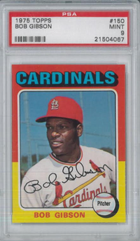 1975 Topps #150 Bob Gibson PSA 9