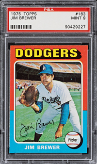 1975 Topps #163 Jim Brewer PSA 9