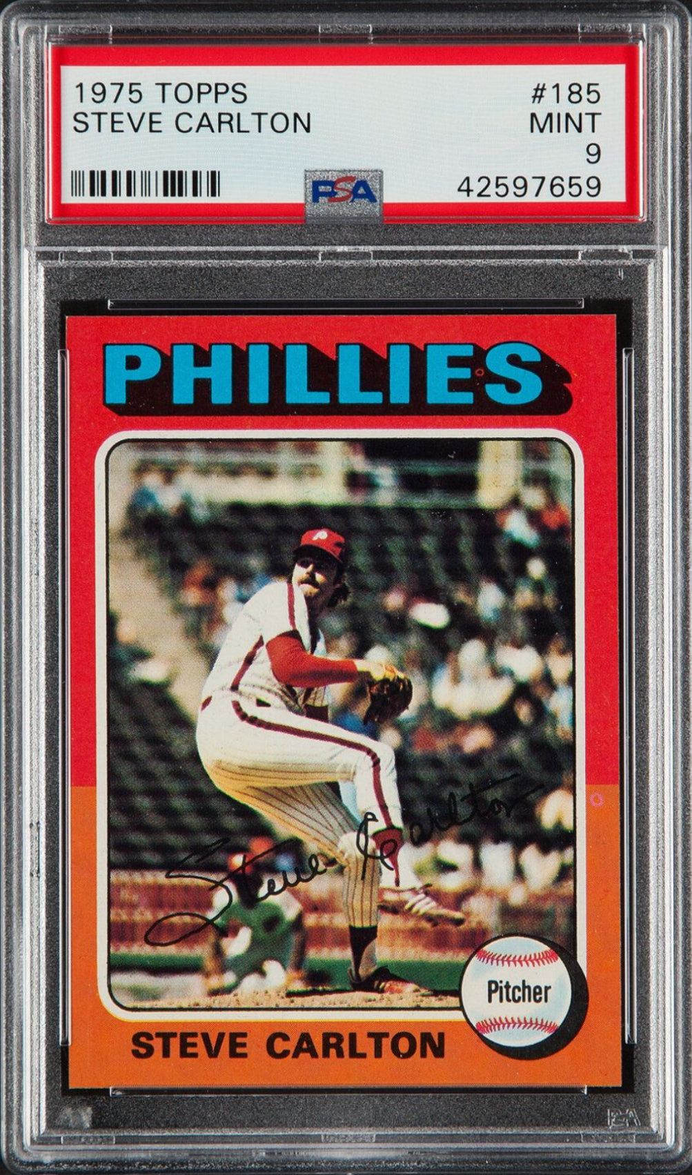 1975 Topps #185 Steve Carlton PSA 9