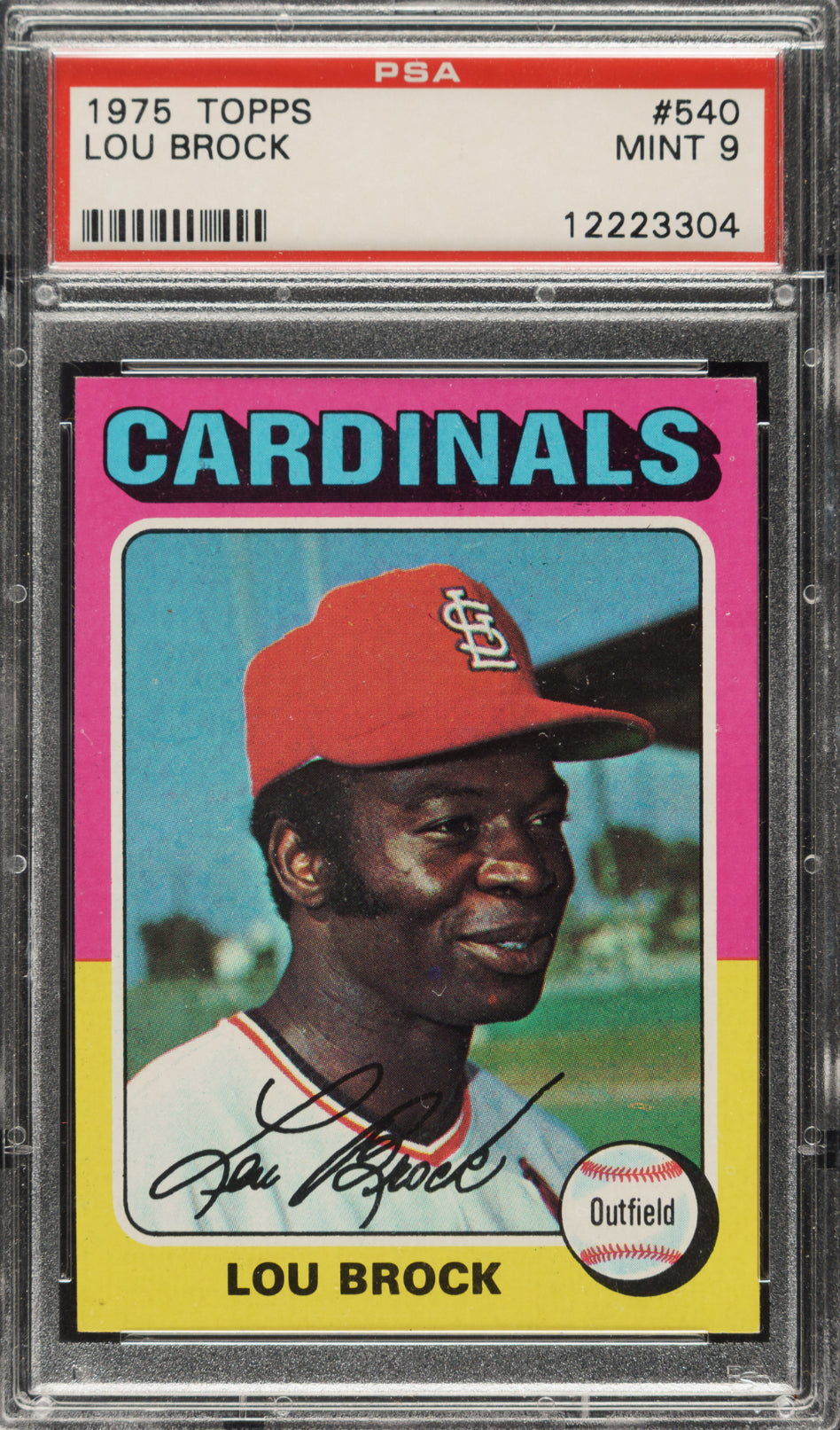 1975 Topps #540 Lou Brock PSA 9