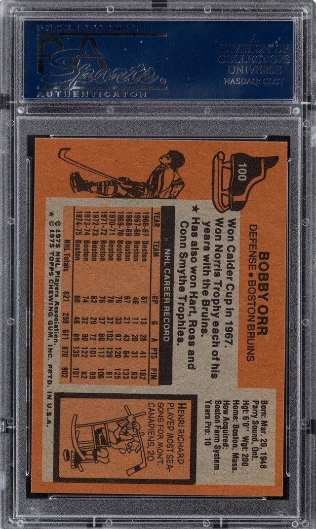 1975 Topps #100 Bobby Orr PSA 9