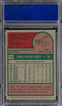 1975 Topps #175 Don Money PSA MINT 9
