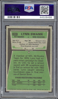 1975 Topps #282 Lynn Swann ROOKIE PSA MINT 9