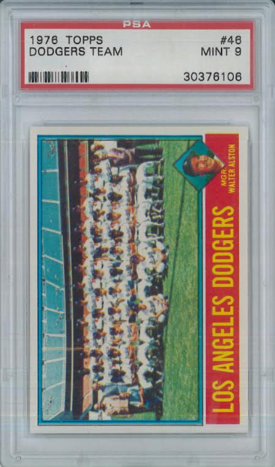 1976 Topps #46 Dodgers Team PSA 9