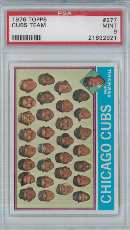 1976 Topps #277 Cubs Team PSA 9