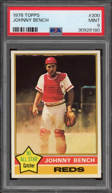 1976 Topps #300 Johnny Bench PSA MINT 9