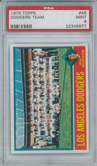 1976 Topps #46 Dodgers Team PSA 9