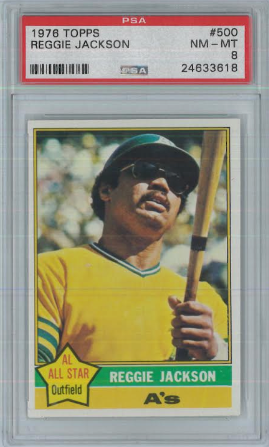 1976 Topps #500 Reggie Jackson PSA 8