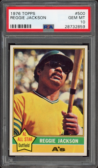 1976 Topps #500 Reggie Jackson PSA GEM MINT 10