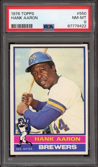 1976 Topps #550 Hank Aaron PSA NM-MT 8