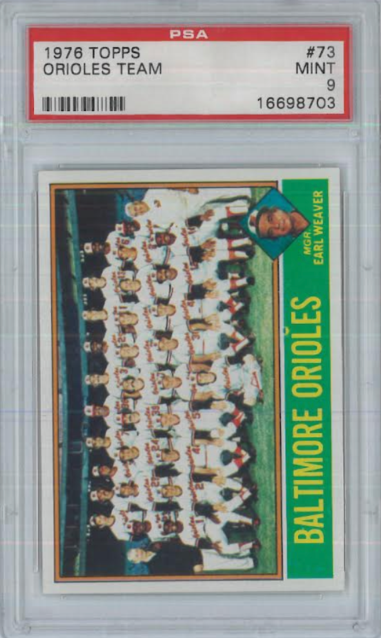 1976 Topps #73 Orioles Team PSA 9