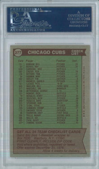 1976 Topps #277 Cubs Team PSA MINT 9