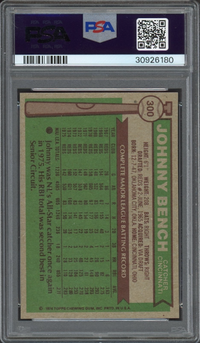 1976 Topps #300 Johnny Bench PSA MINT 9
