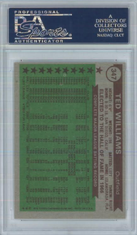 1976 Topps All Time All-Star #347 Ted Williams PSA NM-MT 8