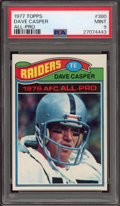 1977 Topps #380 Dave Casper All-Pro ROOKIE PSA MINT 9