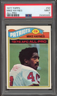 1977 Topps #50 Mike Haynes All-Pro ROOKIE PSA MINT 9