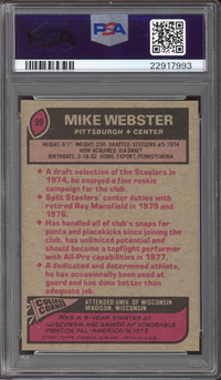 1977 Topps #99 Mike Webster ROOKIE PSA MINT 9