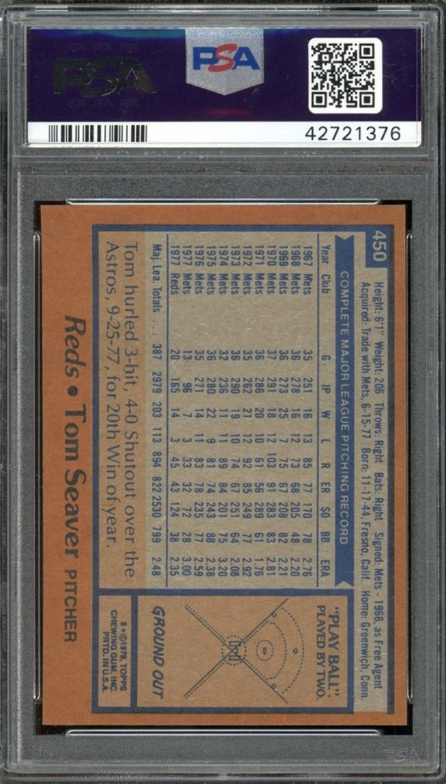 1978 Topps #450 Tom Seaver PSA 10
