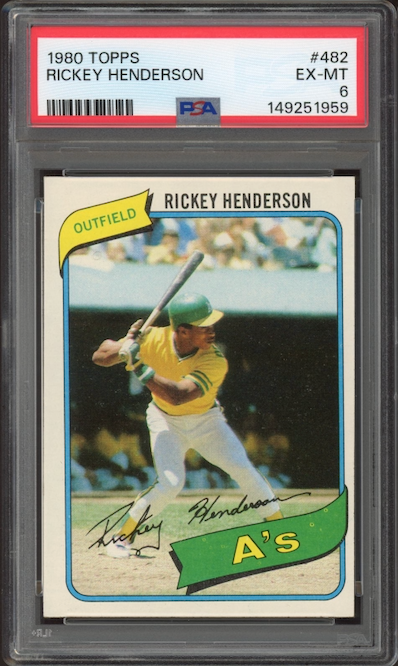 1980 Topps #482 Rickey Henderson ROOKIE PSA EX-MT 6