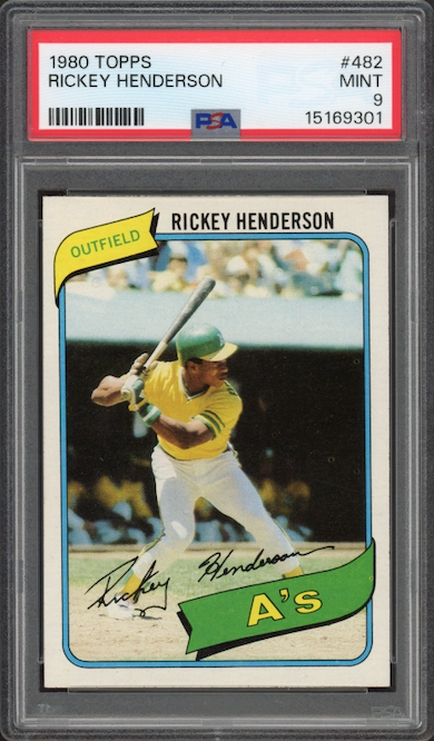 1980 Topps #482 Rickey Henderson ROOKIE PSA MINT 9