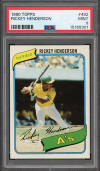 1980 Topps #482 Rickey Henderson ROOKIE PSA MINT 9