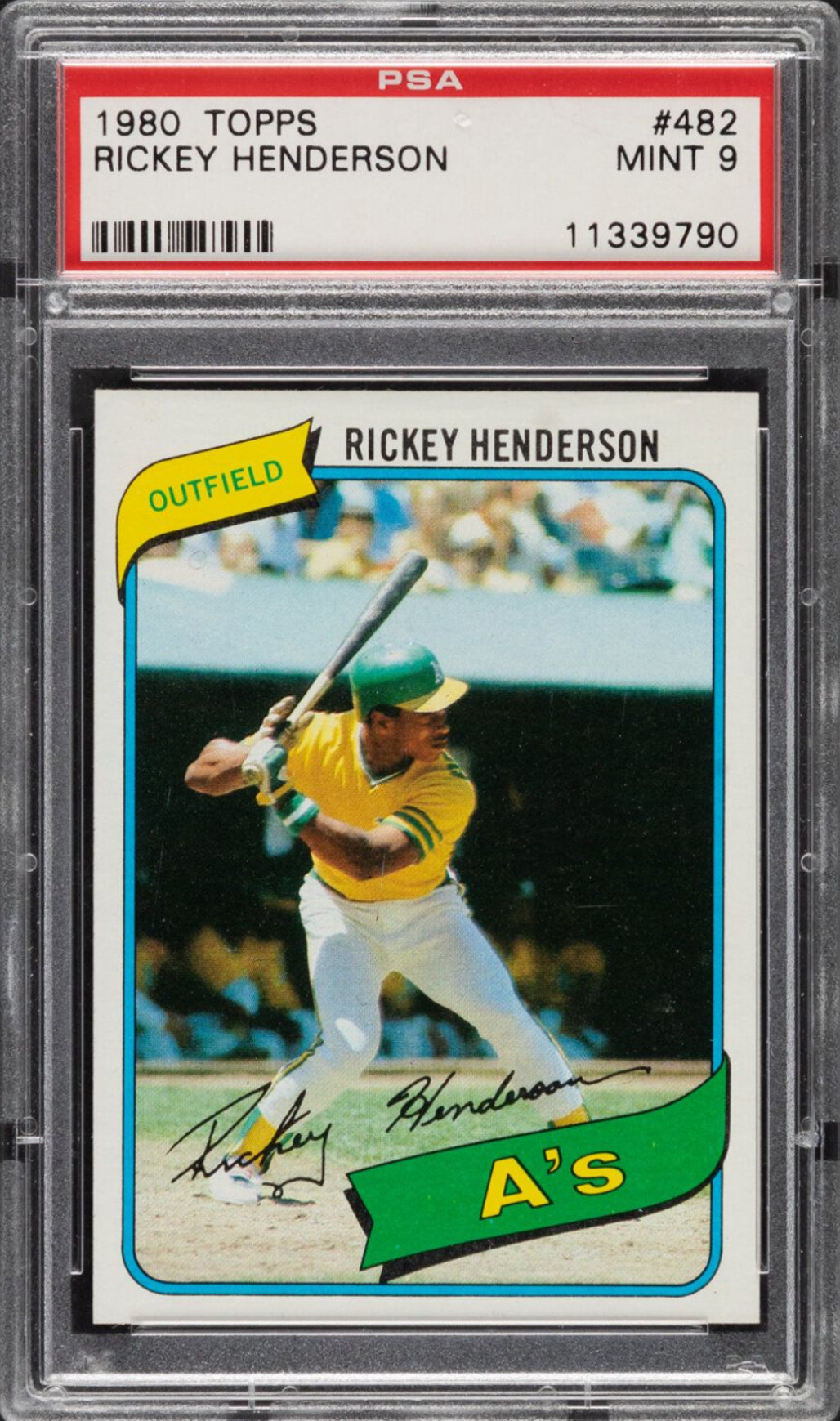 1980 Topps #482 Rickey Henderson PSA 9