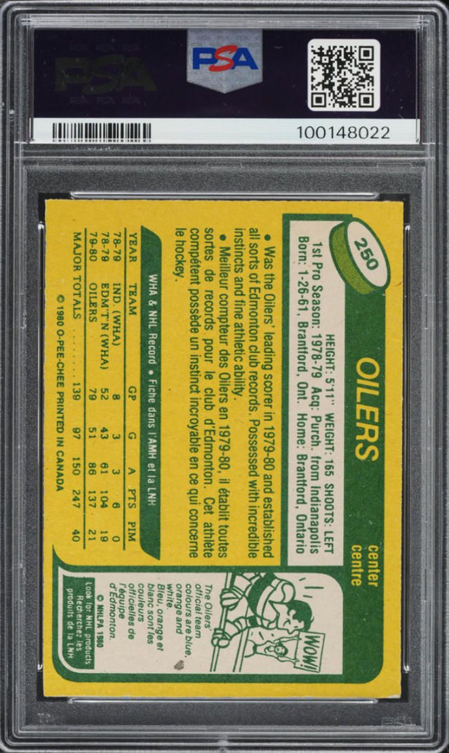 1980 O-Pee-Chee #250 Wayne Gretzky PSA 9