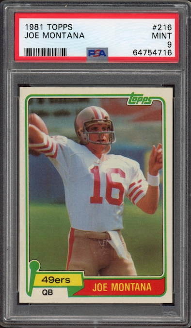1981 Topps #216 Joe Montana PSA 9
