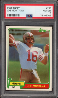 1981 Topps #216 Joe Montana ROOKIE PSA NM-MT 8