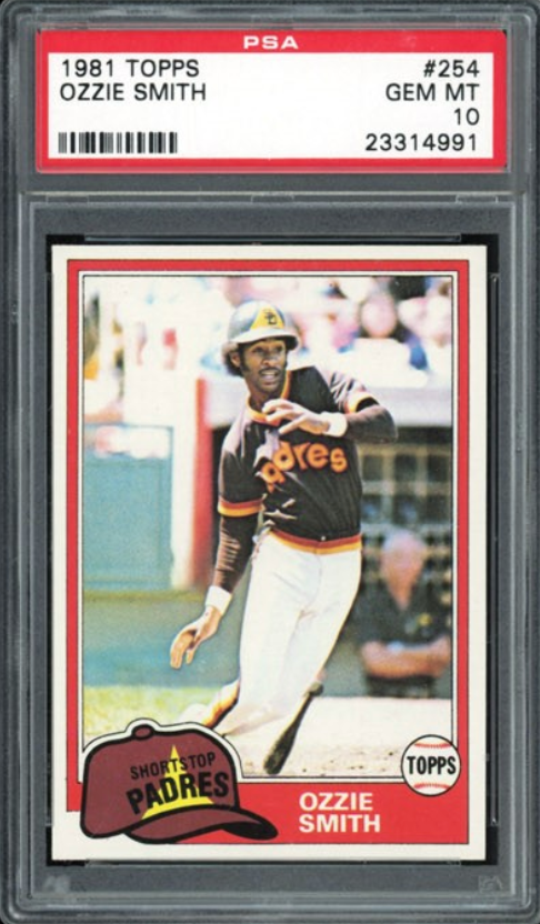 1981 Topps #254 Ozzie Smith PSA 10