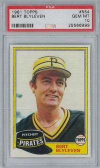 1981 Topps #554 Bert Blyleven PSA 10