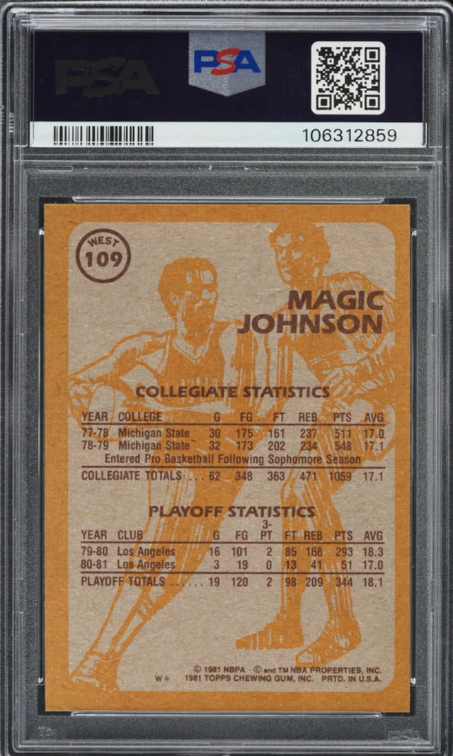 1981 Topps #109 Magic Johnson West PSA 9