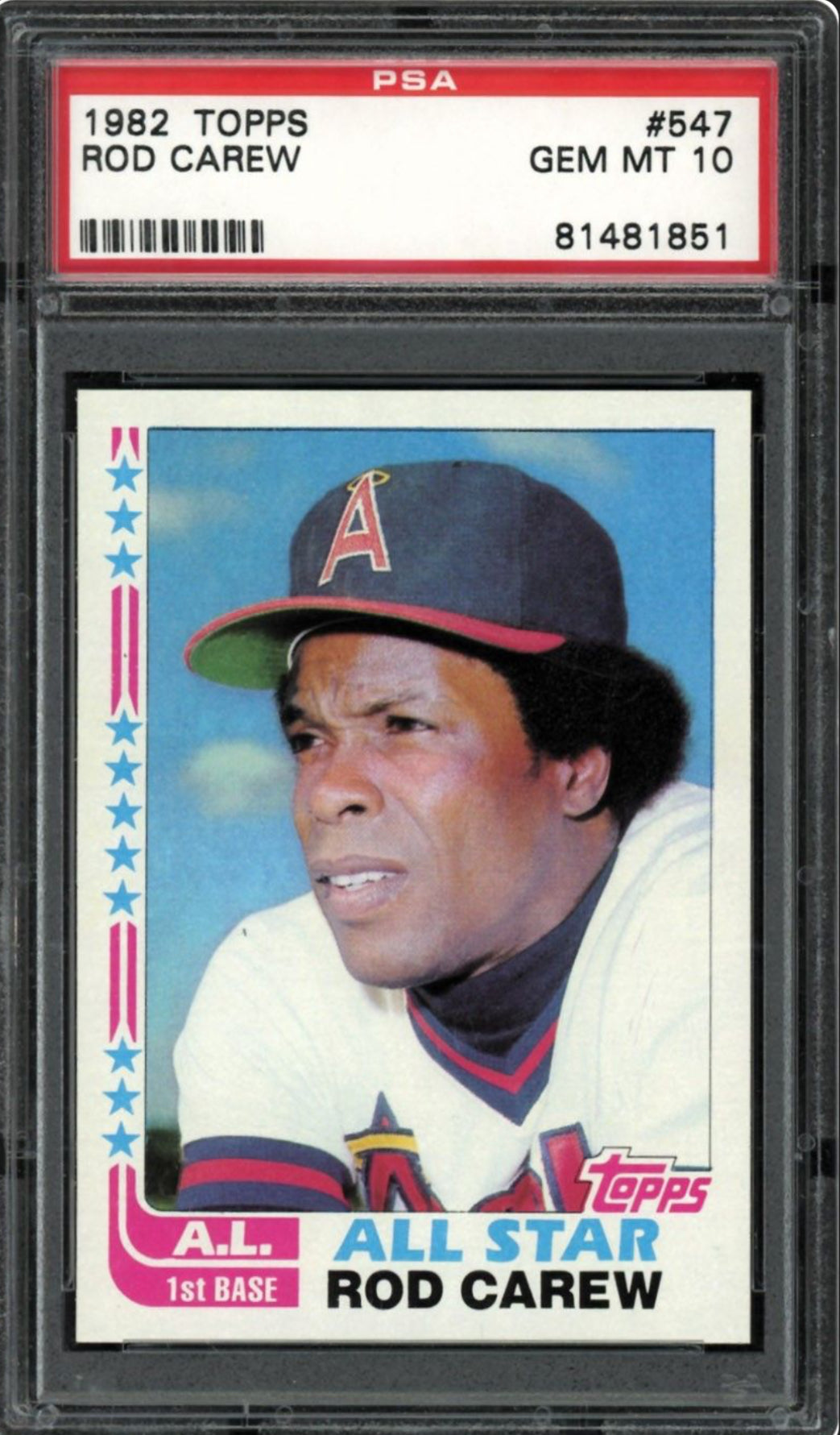 1982 Topps #547 Rod Carew PSA 10